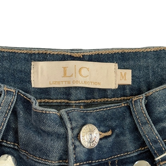 Lizette Mirror Studded Wide Leg Jeans | Medium (Fits Size 6–8) | High Rise Denim - Picture 8 of 9